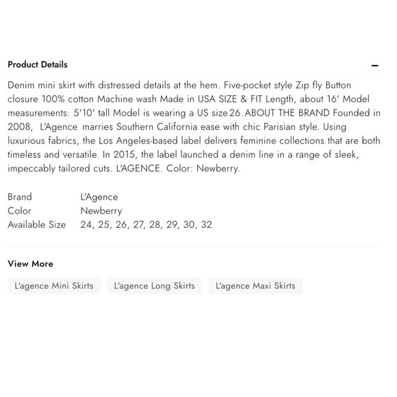 L'Agence Jolene Newberry Medium Blue Distressed Mini Skirt - Size 30 - US 8-10 - Picture 12 of 12